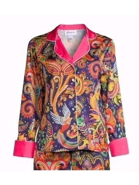 Averie Sleep Into the Wild Silky 1 Piece Pajama Top Only Women's M? #C